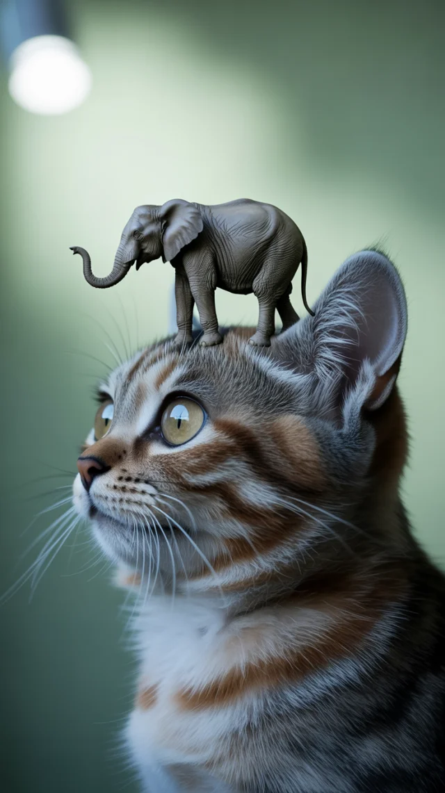 Ideogram: Surreal Cat Miniature Elephant AI Art Showdown - v3.0 - Image 3