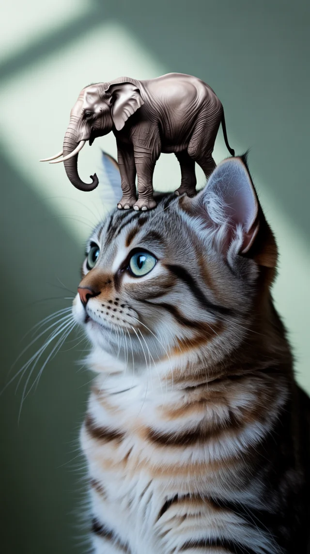 Ideogram: Surreal Cat Miniature Elephant AI Art Showdown - v3.0 - Image 2