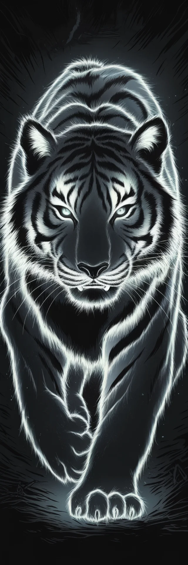 Glowing Tiger Art: Ideogram Dark Fantasy Comparison - v2.0 - Image 2