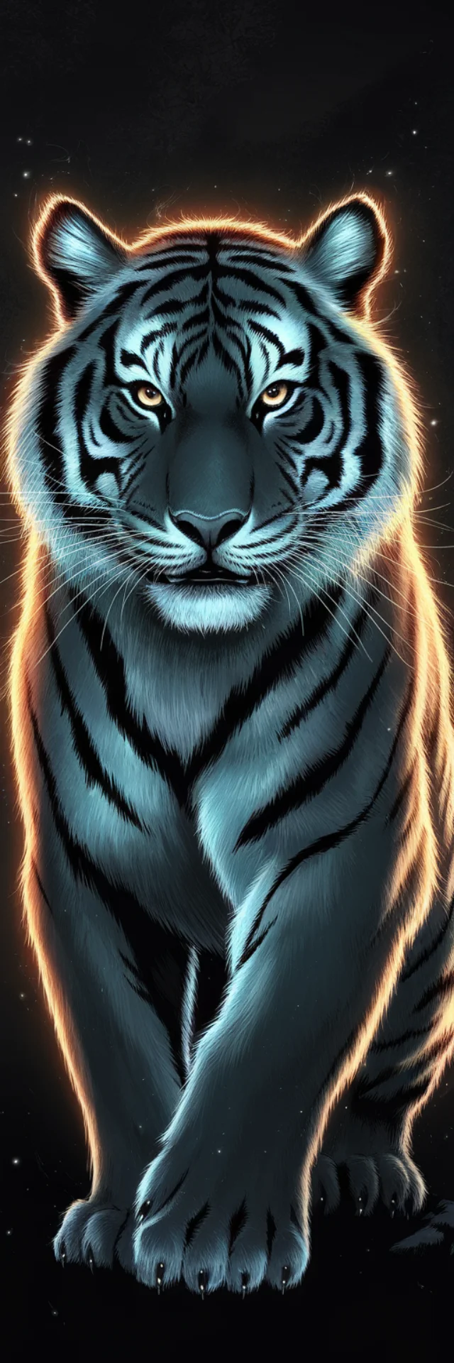 Glowing Tiger Art: Ideogram Dark Fantasy Comparison - v2.0 - Image 1