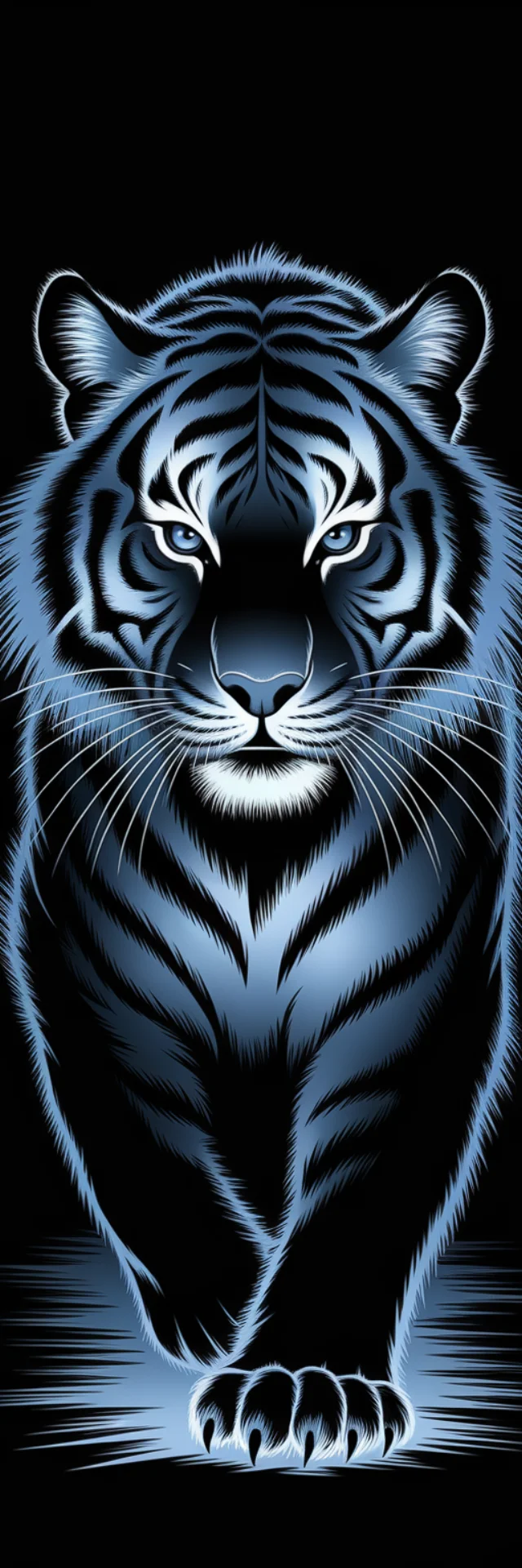 Glowing Tiger Art: Ideogram Dark Fantasy Comparison - v2a - Image 1