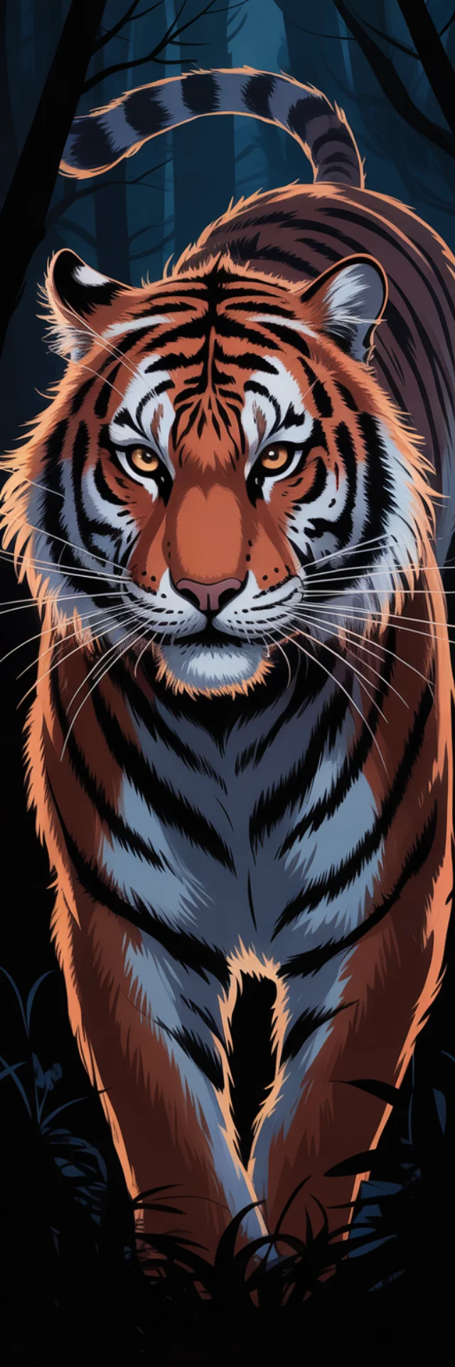 Glowing Tiger Art: Ideogram Dark Fantasy Comparison - v3.0 - Image 1