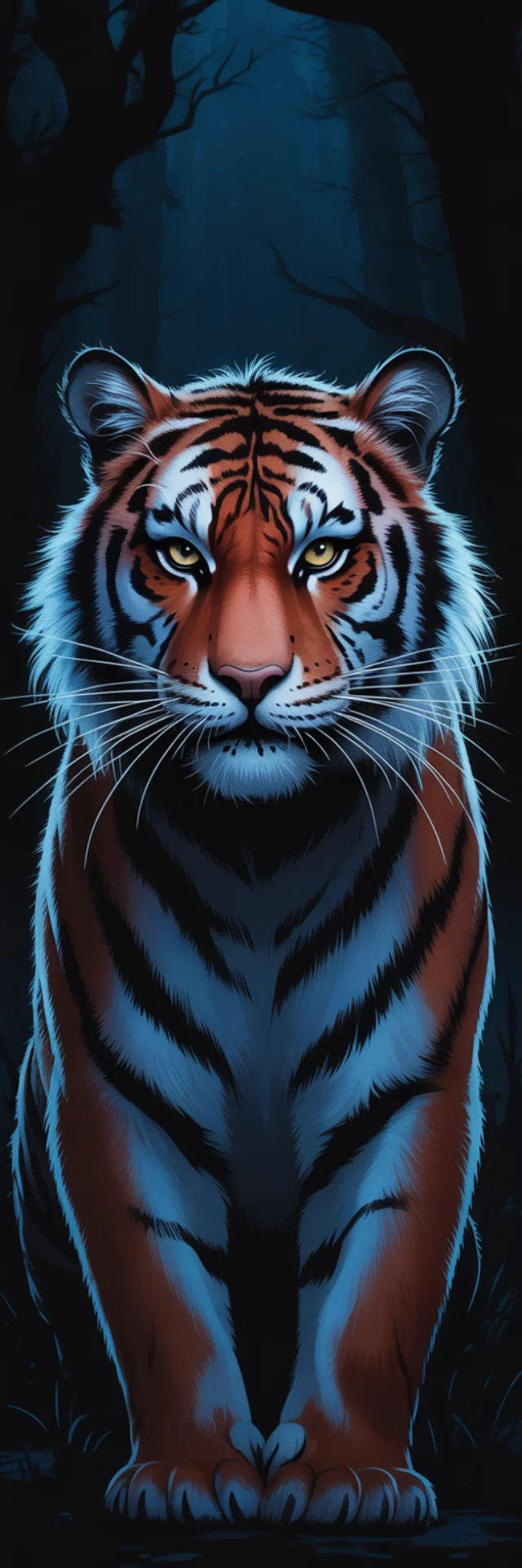 Glowing Tiger Art: Ideogram Dark Fantasy Comparison - v3.0 - Image 2
