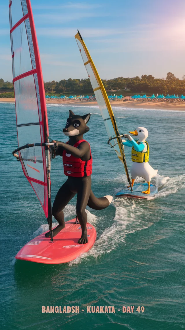 Ideogram Comic Art: Fox & Duck Windsurfing Test (v2a-v3) - v2.0 - Image 4