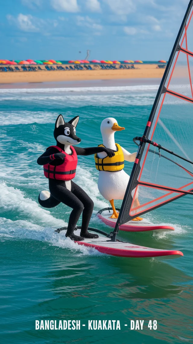 Ideogram Comic Art: Fox & Duck Windsurfing Test (v2a-v3) - v2a - Image 3