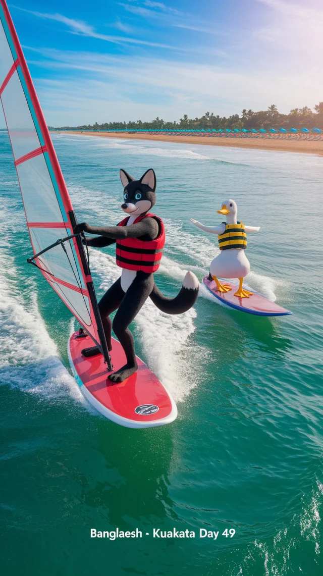 Ideogram Comic Art: Fox & Duck Windsurfing Test (v2a-v3) - v2a - Image 4