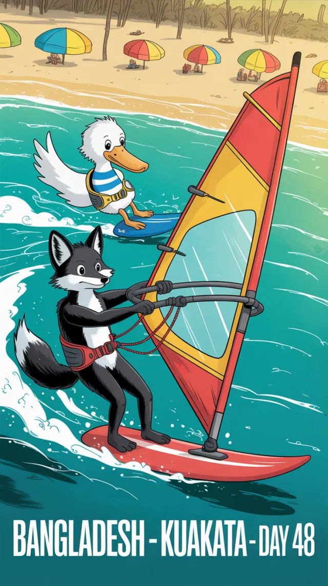 Ideogram Comic Art: Fox & Duck Windsurfing Test (v2a-v3) - v3.0 - Image 2