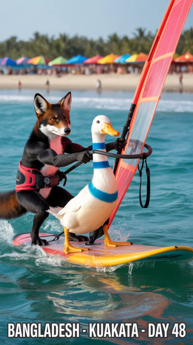 Ideogram Comic Art: Fox & Duck Windsurfing Test (v2a-v3) - v3.0 - Image 4