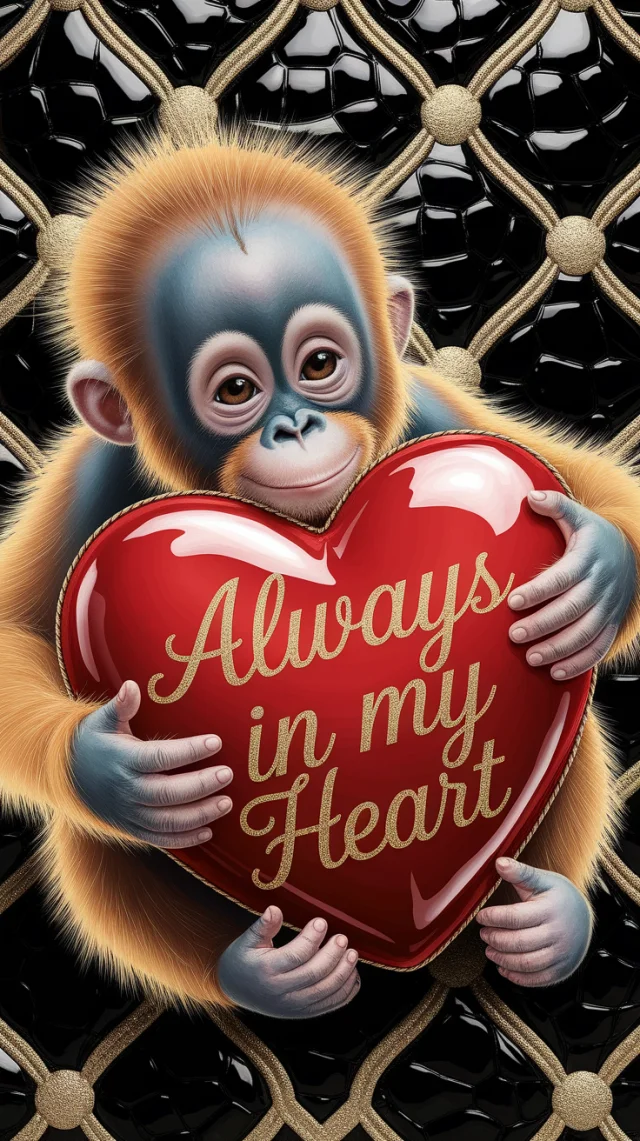 Baby Orangutan Heart Art: Ideogram v2a, v2.0, v3.0 Test - v2a - Image 2