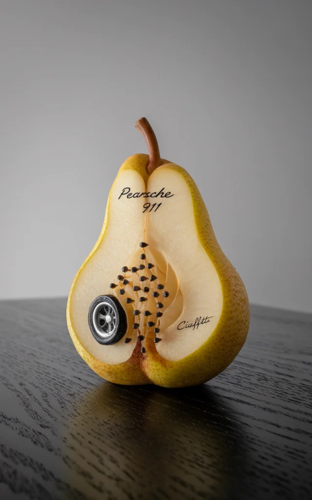 Pear Carved Porsche 911 AI Art: Ideogram Version Test - v2.0 - Image 4