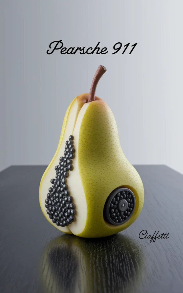 Pear Carved Porsche 911 AI Art: Ideogram Version Test - v2a - Image 1