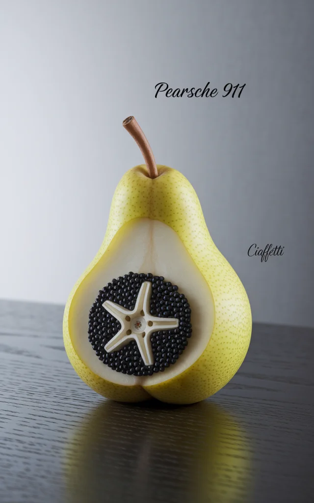 Pear Carved Porsche 911 AI Art: Ideogram Version Test - v2a - Image 3