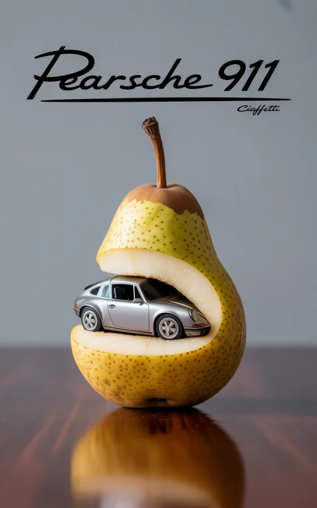 Pear Carved Porsche 911 AI Art: Ideogram Version Test - v3.0 - Image 2