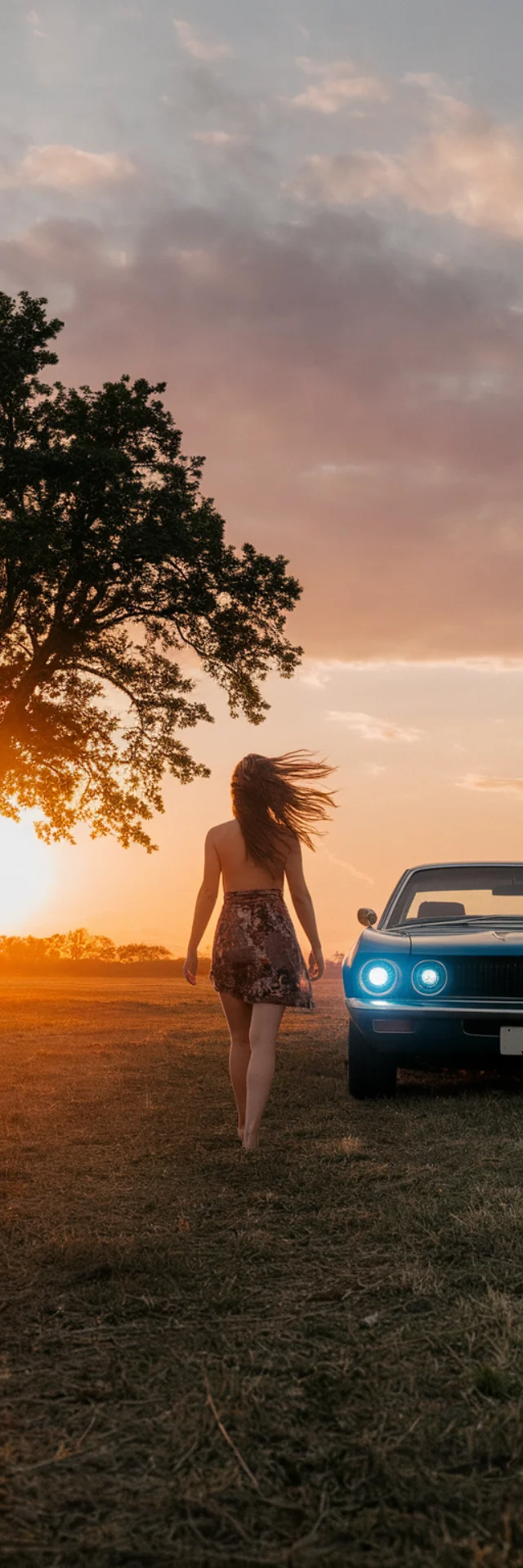 Vintage Car Sunset AI: Ideogram v2a, v2.0, v3.0 Compared - v2a - Image 1