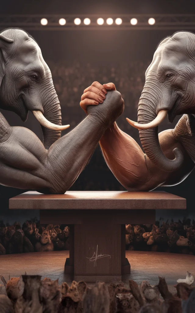 Surreal Elephant Arm Wrestling 3D Art: Ideogram Test - v2.0 - Image 2