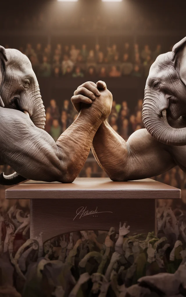 Surreal Elephant Arm Wrestling 3D Art: Ideogram Test - v2.0 - Image 4