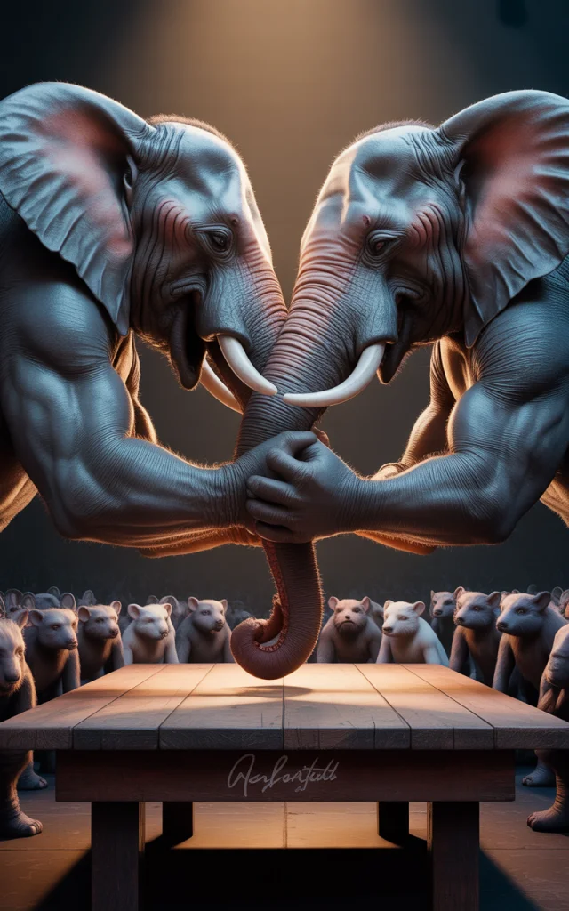Surreal Elephant Arm Wrestling 3D Art: Ideogram Test - v3.0 - Image 3