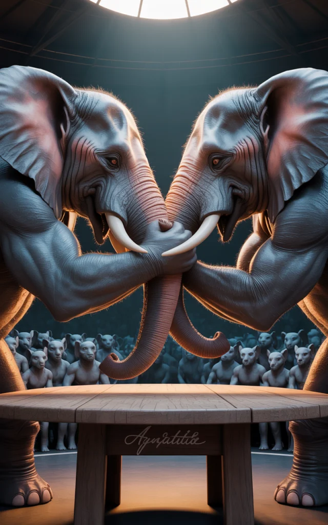 Surreal Elephant Arm Wrestling 3D Art: Ideogram Test - v3.0 - Image 2