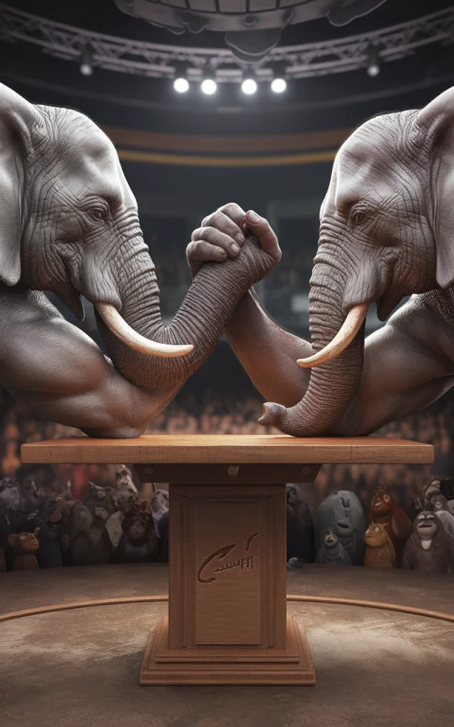 Elephant Arm Wrestling AI Art: Ideogram v2a, v2, v3 Review - v2.0 - Image 2