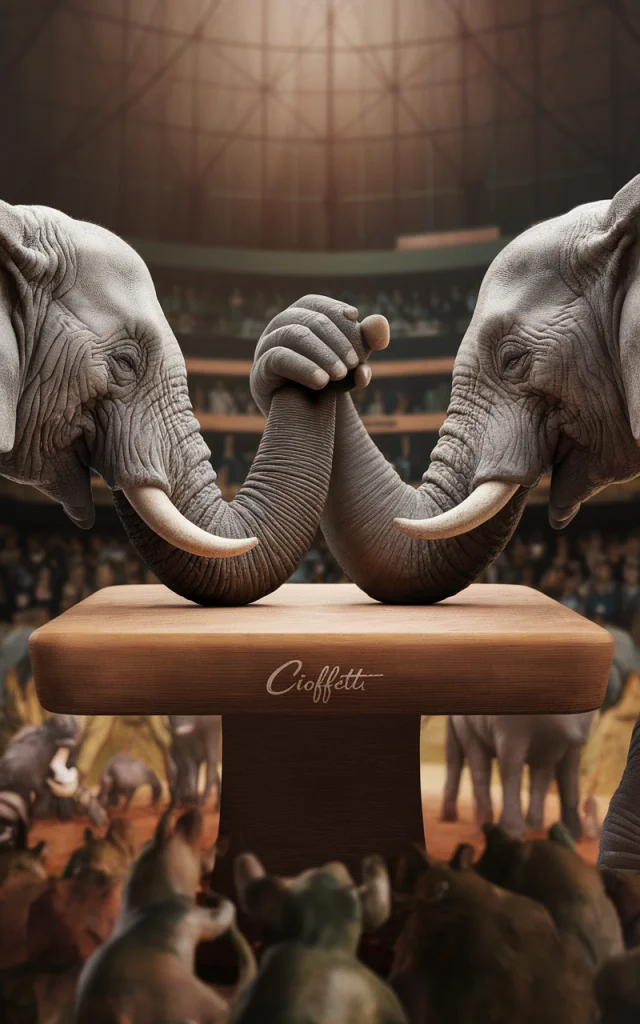 Elephant Arm Wrestling AI Art: Ideogram v2a, v2, v3 Review - v2.0 - Image 4