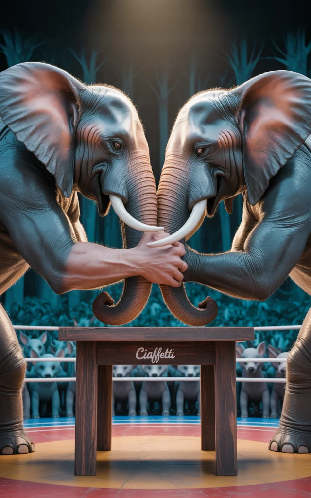 Elephant Arm Wrestling AI Art: Ideogram v2a, v2, v3 Review - v3.0 - Image 4