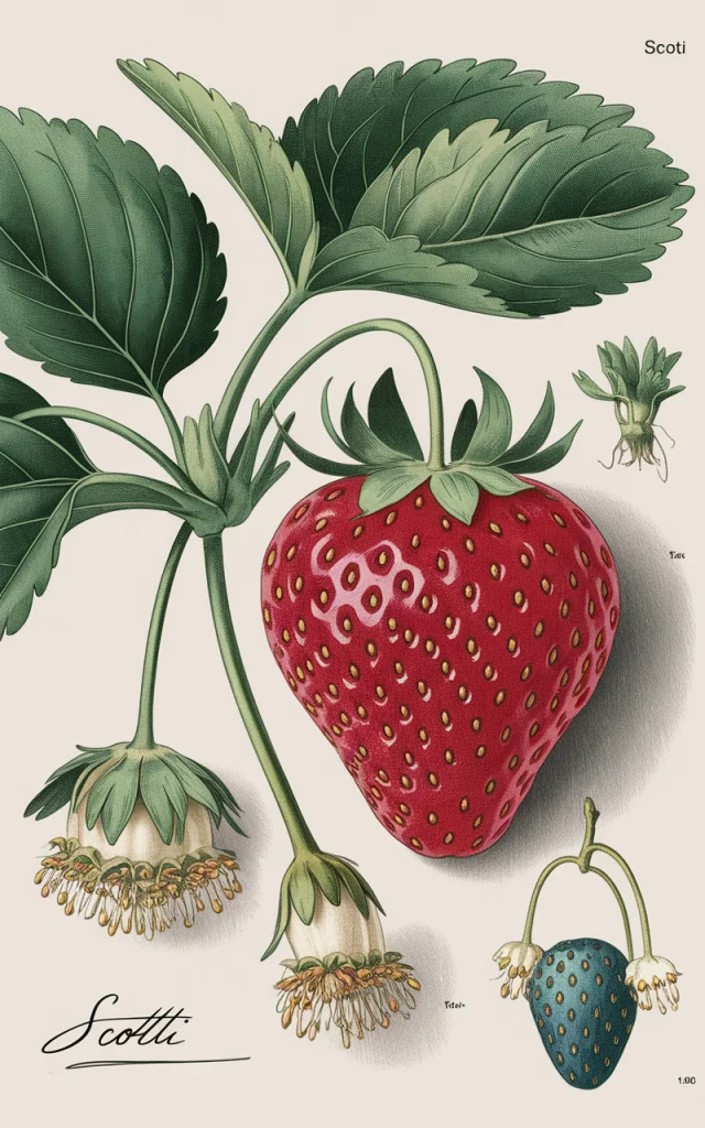 AI-Generated Hyperrealistic Strawberry Botanical Illustration - v2.0 - Image 3