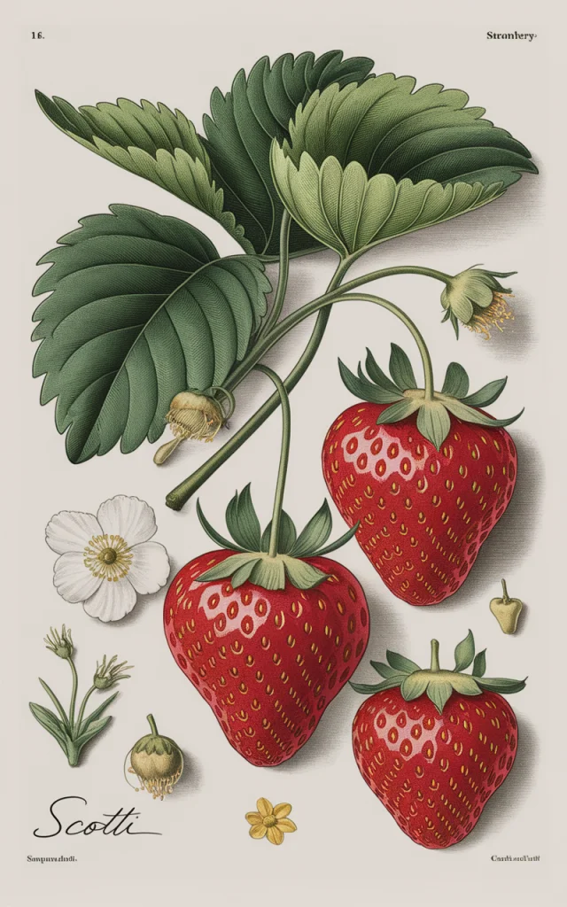 AI-Generated Hyperrealistic Strawberry Botanical Illustration - v2.0 - Image 4