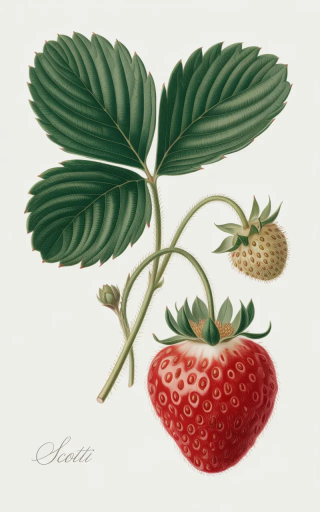 AI-Generated Hyperrealistic Strawberry Botanical Illustration - v3.0 - Image 2