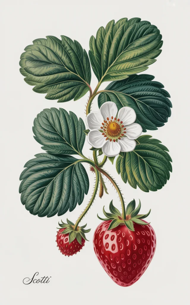 AI-Generated Hyperrealistic Strawberry Botanical Illustration - v3.0 - Image 4