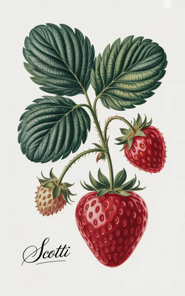 AI-Generated Hyperrealistic Strawberry Botanical Illustration - v3.0 - Image 3