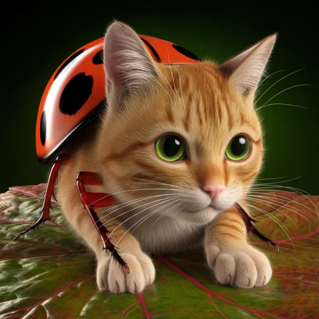 Ideogram: Best Hyperrealistic Cat Ladybug Art Generation - v2.0 - Image 1