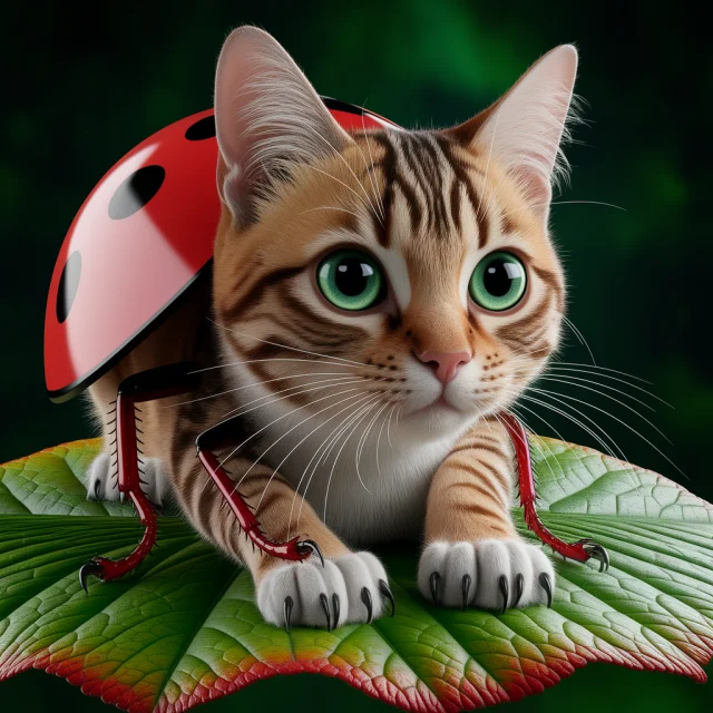 Ideogram: Best Hyperrealistic Cat Ladybug Art Generation - v2a - Image 1