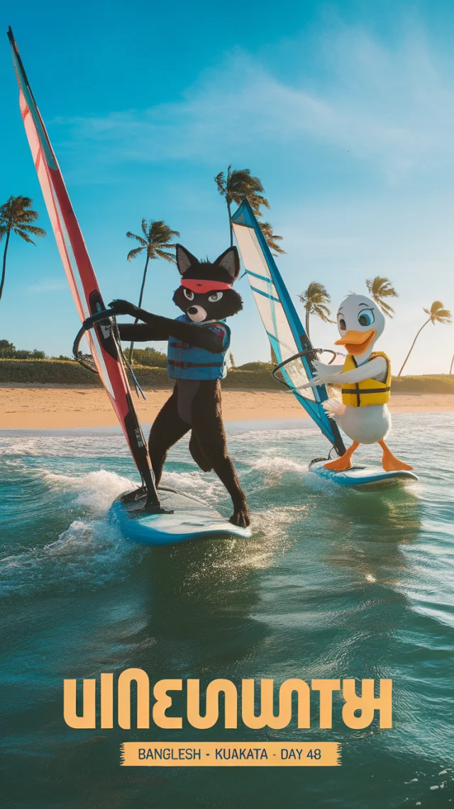 Ideogram: AI Windsurfing Fox & Duck Character Generation - v2.0 - Image 2
