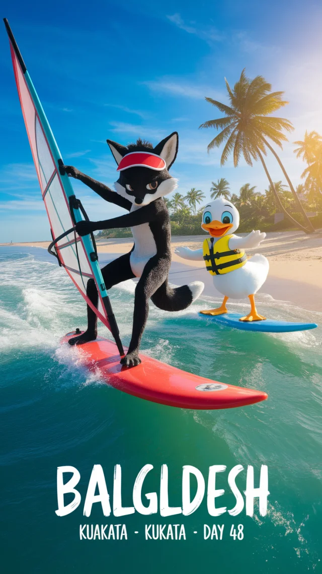 Ideogram: AI Windsurfing Fox & Duck Character Generation - v2a - Image 2