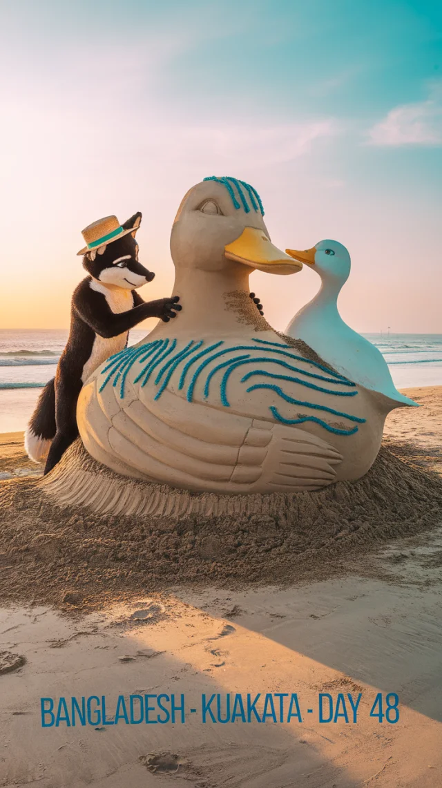 Ideogram AI: Fox & Duck Beach Art Generation Compared - v2.0 - Image 2