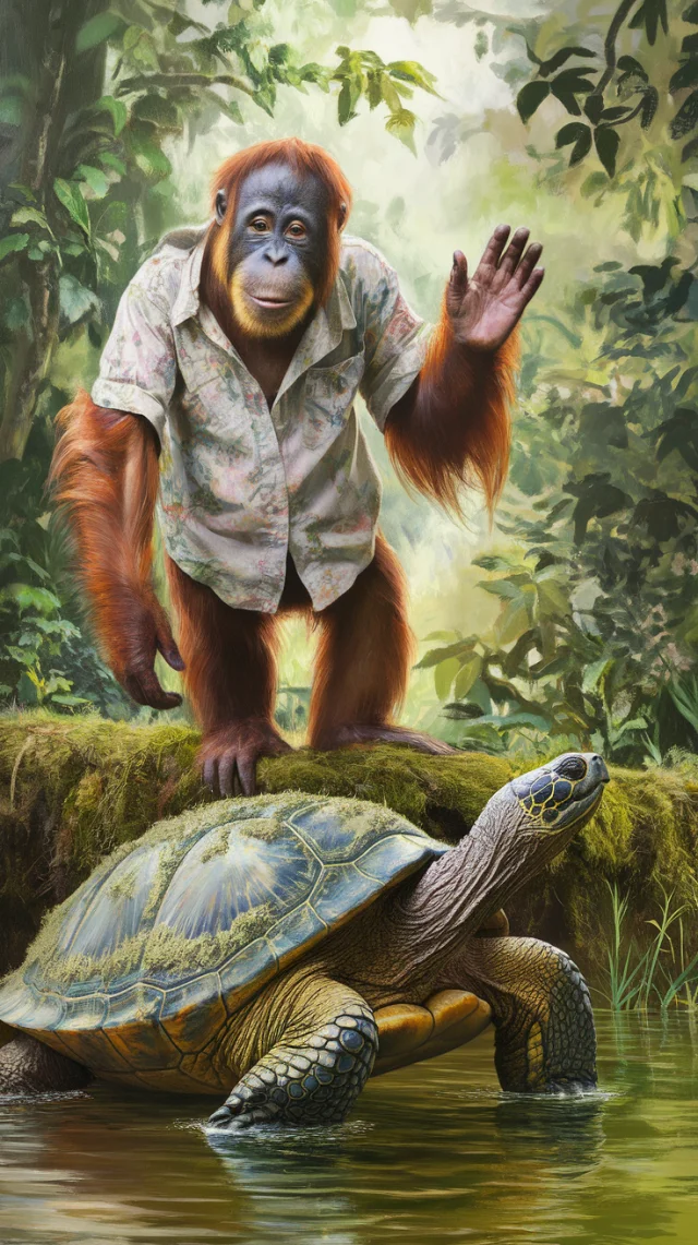 Ideogram Orangutan Turtle Painting: Version Comparison - v2.0 - Image 3