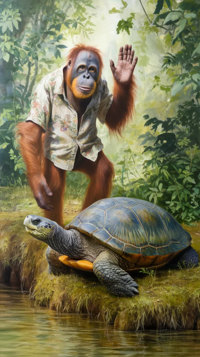 Ideogram Orangutan Turtle Painting: Version Comparison - v2.0 - Image 2