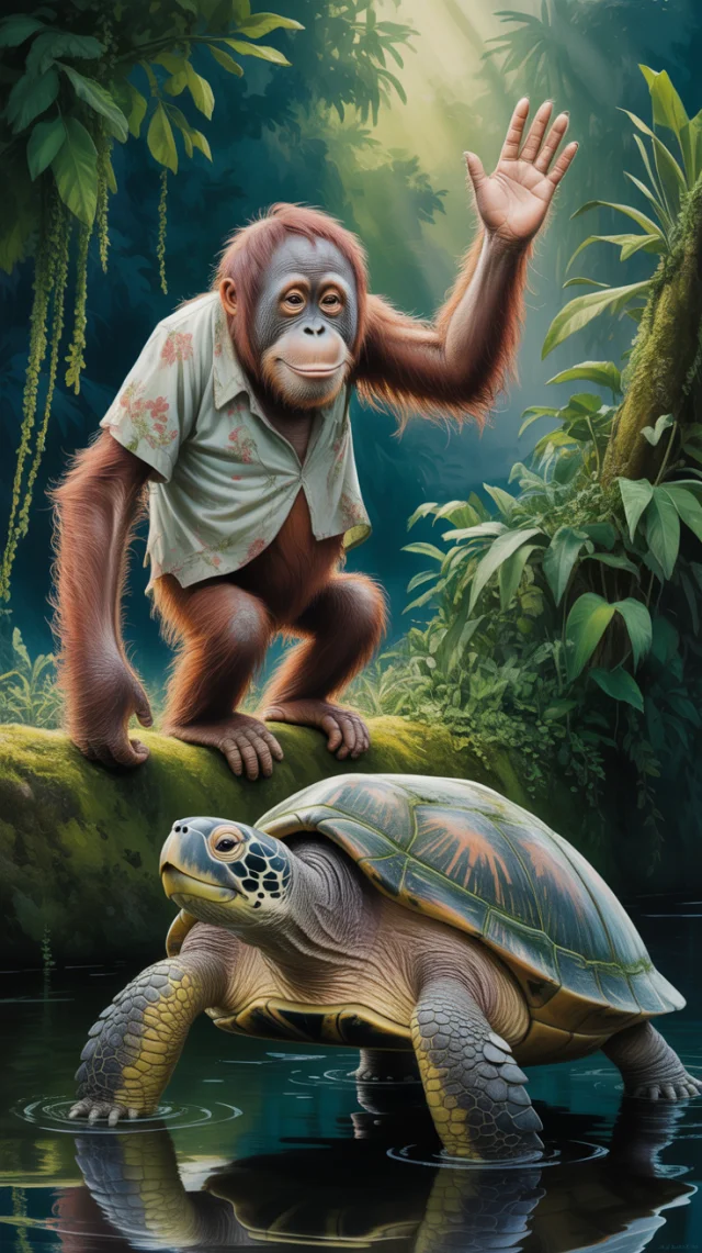 Ideogram Orangutan Turtle Painting: Version Comparison - v3.0 - Image 3
