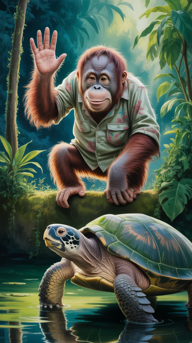Ideogram Orangutan Turtle Painting: Version Comparison - v3.0 - Image 4