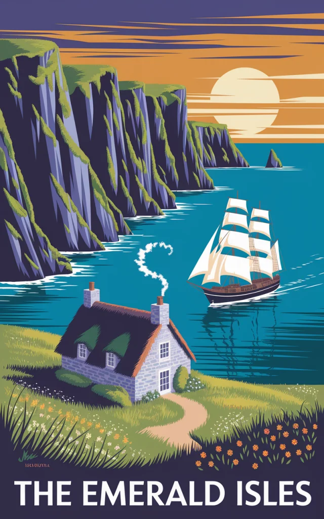 Vintage Travel Poster AI Art: Ideogram Version Comparison - v2a - Image 3