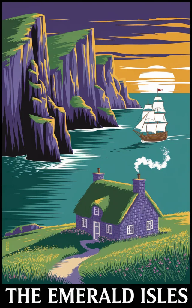 Vintage Travel Poster AI Art: Ideogram Version Comparison - v2a - Image 2