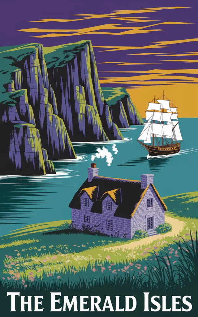 Vintage Travel Poster AI Art: Ideogram Version Comparison - v2a - Image 1