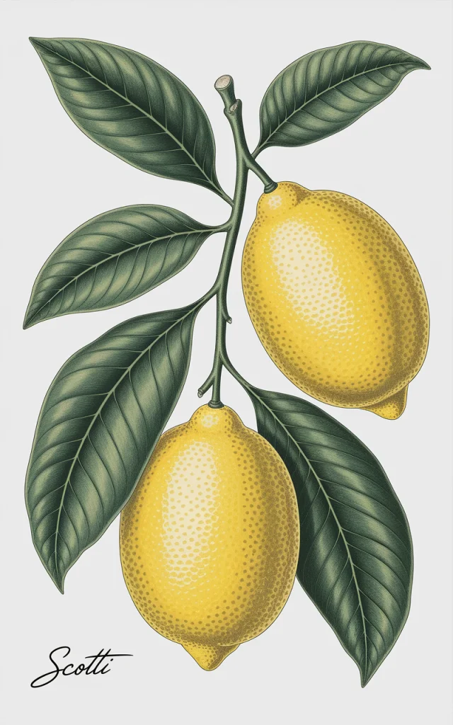AI Lemon Botanical Illustration: Ideogram Versions Compared - v2a - Image 3