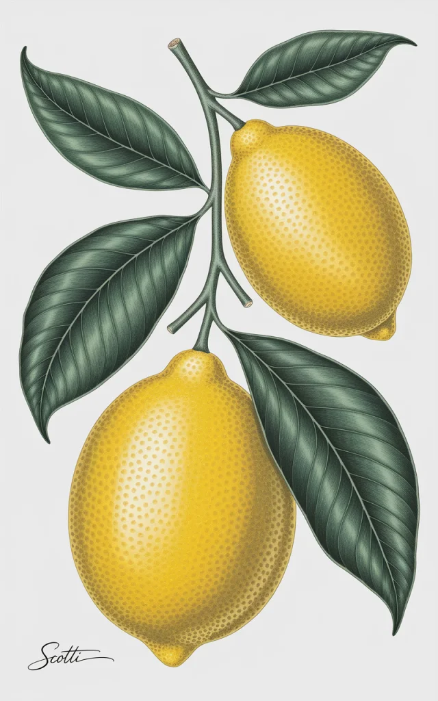 AI Lemon Botanical Illustration: Ideogram Versions Compared - v2a - Image 4