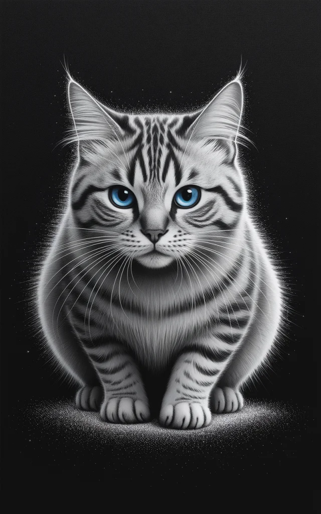 Ideogram: Minimalist Glitter Cat Art Version Comparison - v2a - Image 1