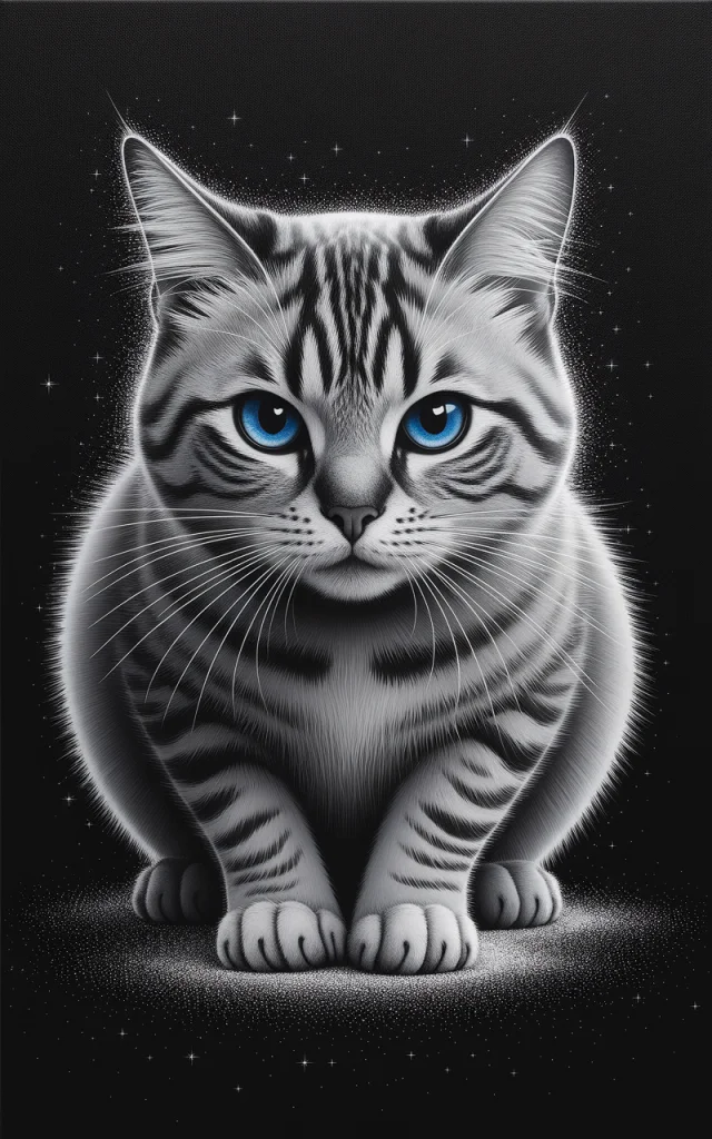 Ideogram: Minimalist Glitter Cat Art Version Comparison - v2a - Image 2
