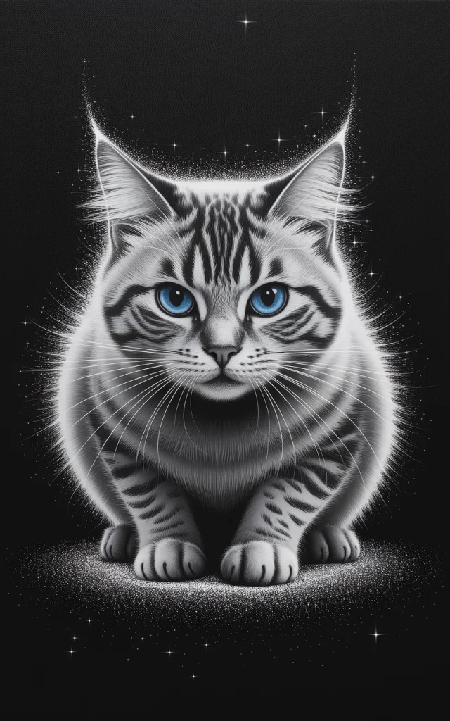 Ideogram: Minimalist Glitter Cat Art Version Comparison - v2a - Image 3