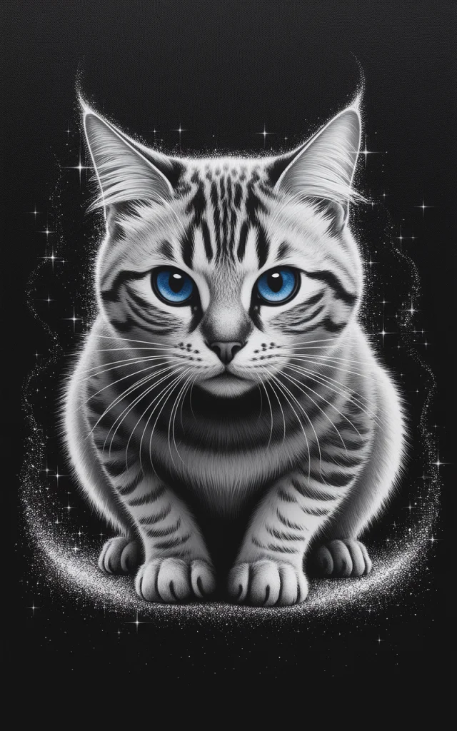 Ideogram: Minimalist Glitter Cat Art Version Comparison - v2a - Image 4