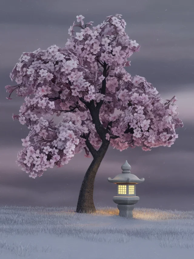 Ideogram’s Tranquil Cherry Blossom Snow Scene Renderings - v2.0 - Image 2