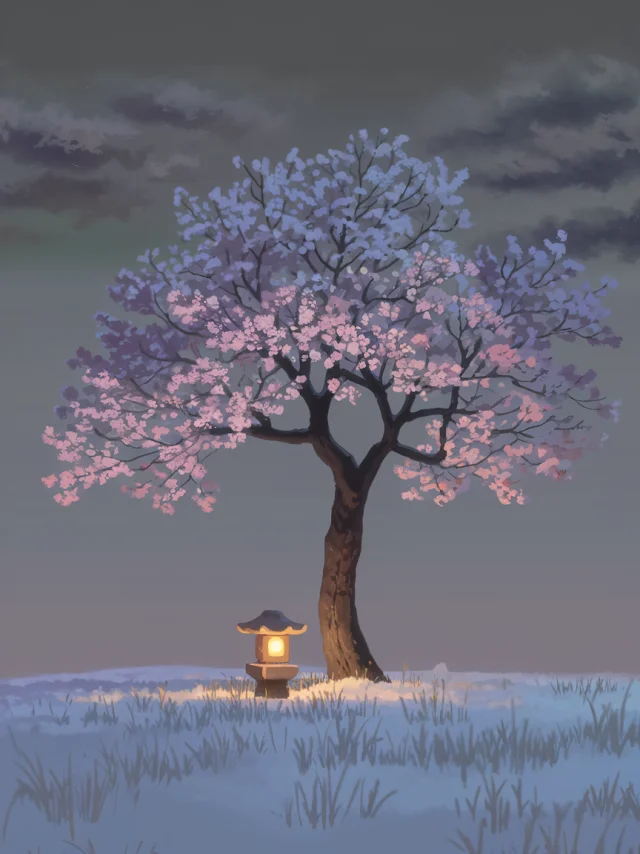 Ideogram’s Tranquil Cherry Blossom Snow Scene Renderings - v2.0 - Image 3